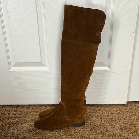 Zara Brown Over the Knee Boots Suede Style - Picture 3 of 6